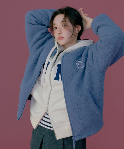 COLLARLESS SHERPA JACKET