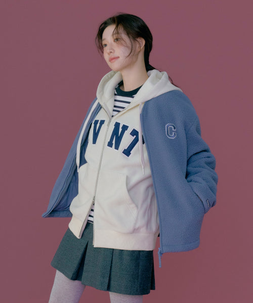 COLLARLESS SHERPA JACKET