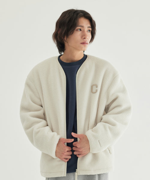COLLARLESS SHERPA JACKET
