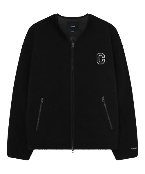 COLLARLESS SHERPA JACKET