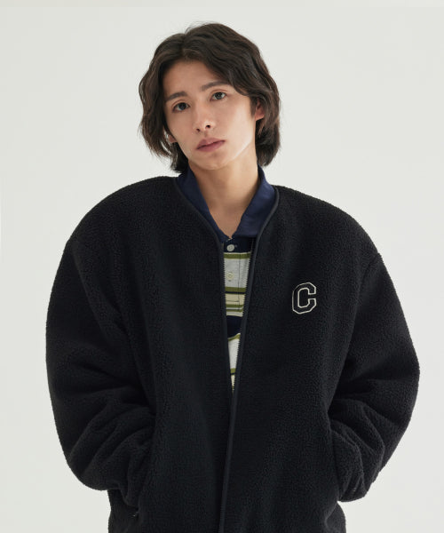 COLLARLESS SHERPA JACKET
