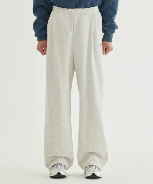 SEMI-WIDE SMALL LOGO BRUSHED SWEATPANTS