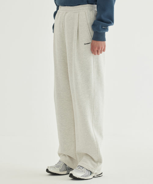 SEMI-WIDE SMALL LOGO BRUSHED SWEATPANTS
