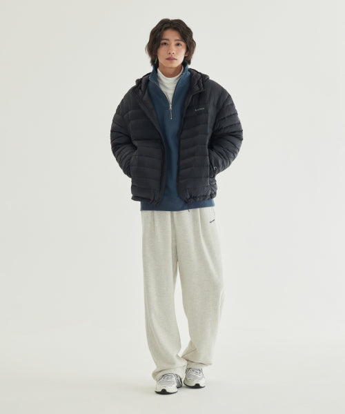 SEMI-WIDE SMALL LOGO BRUSHED SWEATPANTS