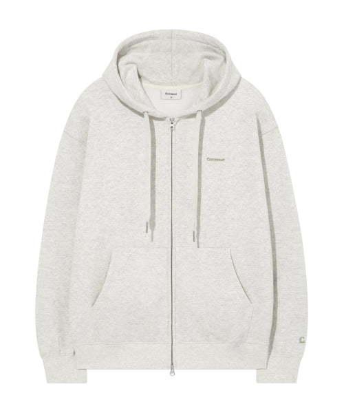 SMALL LOGO BRUSHED HOODIE ZIP-UP