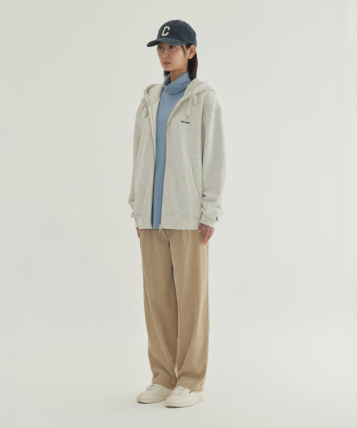 SMALL LOGO BRUSHED HOODIE ZIP-UP