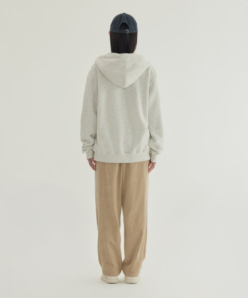 SMALL LOGO BRUSHED HOODIE ZIP-UP
