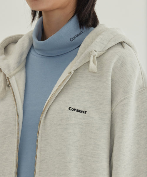 SMALL LOGO BRUSHED HOODIE ZIP-UP
