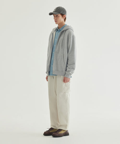 SMALL LOGO BRUSHED HOODIE ZIP-UP