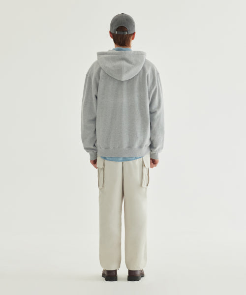 SMALL LOGO BRUSHED HOODIE ZIP-UP