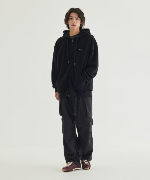 SMALL LOGO BRUSHED HOODIE ZIP-UP