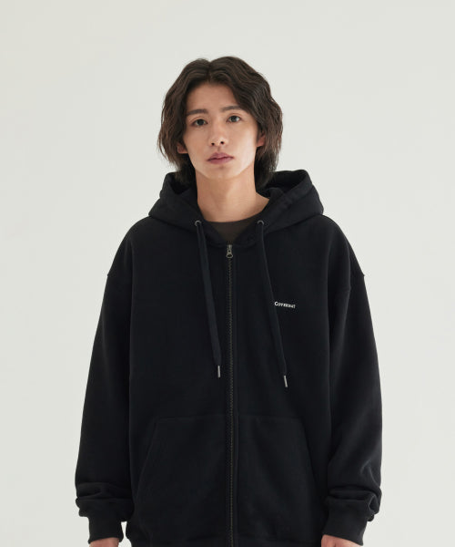 SMALL LOGO BRUSHED HOODIE ZIP-UP