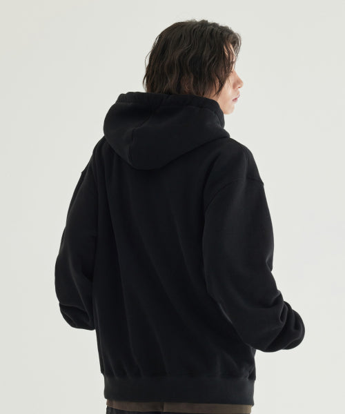 SMALL LOGO BRUSHED HOODIE ZIP-UP