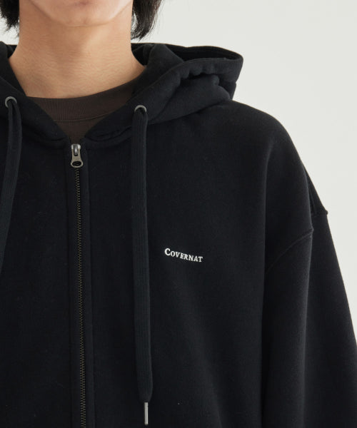 SMALL LOGO BRUSHED HOODIE ZIP-UP