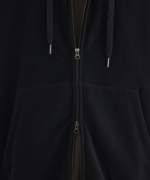 SMALL LOGO BRUSHED HOODIE ZIP-UP