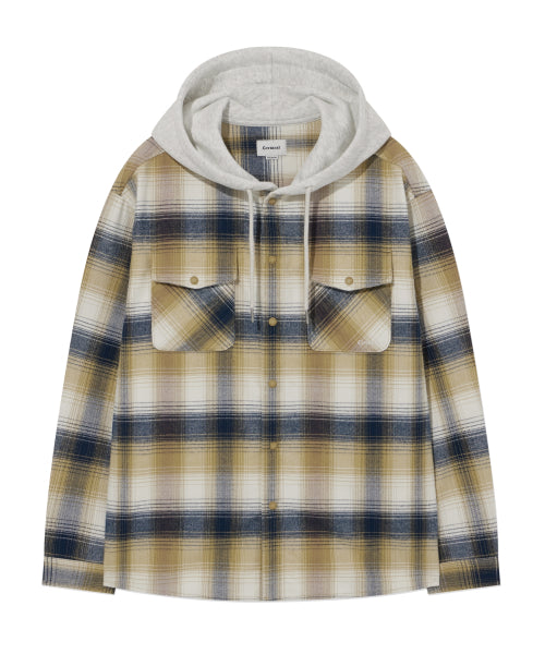 HOODED CHECK SHIRT