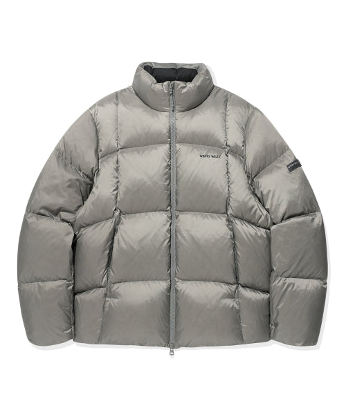Lip-stop quilting down short puffer gray