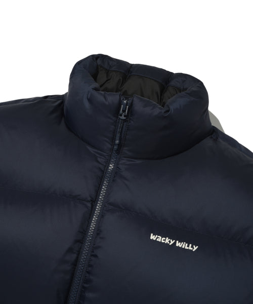 Lipstop-down short puffer navy