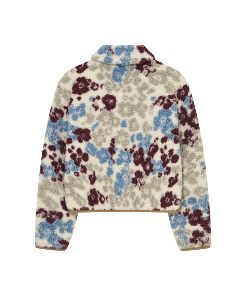 WOMAN PATTERN SHERPA ZIP-UP JACKET