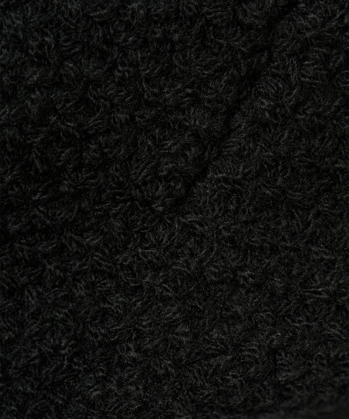 Folded Label Knit Beanie - BLACK