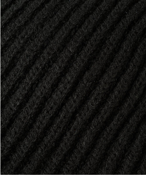 Contrast Stitch Earflap Knit Beanie - BLACK