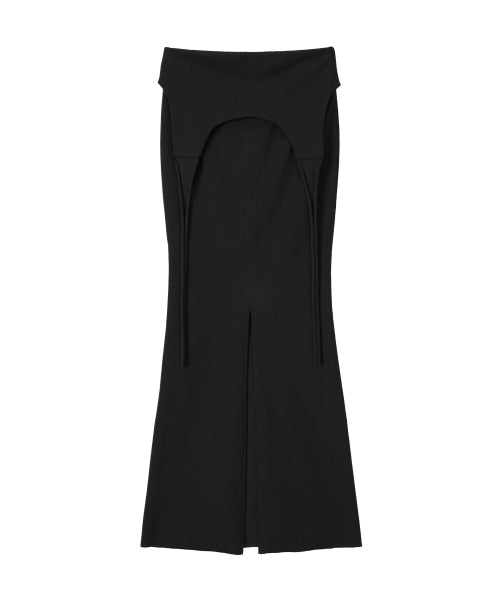 Layered Tied Drape Mermaid Skirt - BLACK