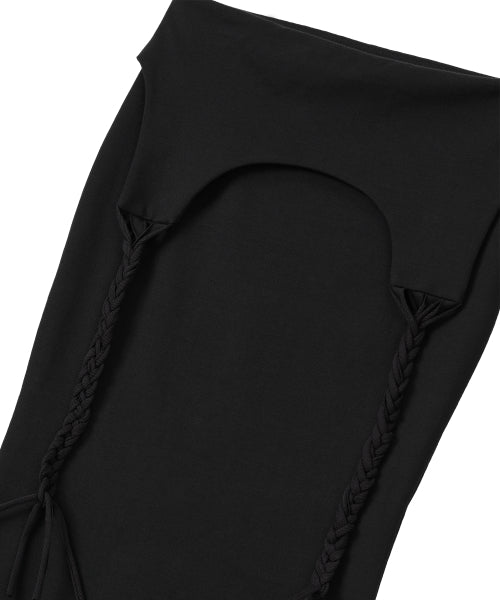 Layered Tied Drape Mermaid Skirt - BLACK