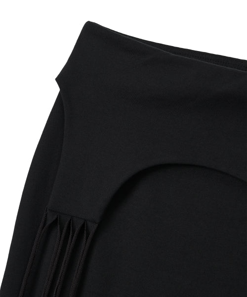 Layered Tied Drape Mermaid Skirt - BLACK