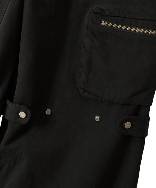 Lowrise Washed Curve Cargo Pants - BLACK