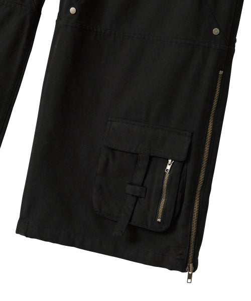 Lowrise Washed Curve Cargo Pants - BLACK