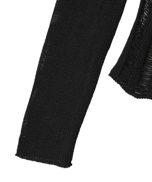 Mesh Cutout Knit - BLACK
