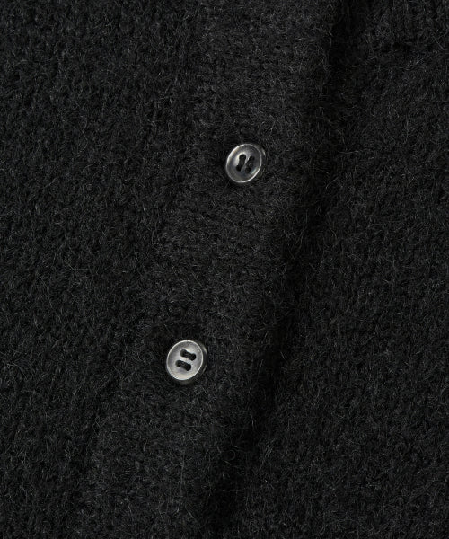Contrast Stitch Crop Cardigan - BLACK