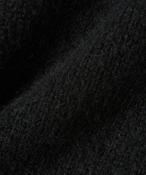Contrast Stitch Crop Cardigan - BLACK
