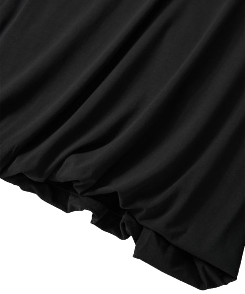 Overlay Drape Long Sleeve Tee - BLACK