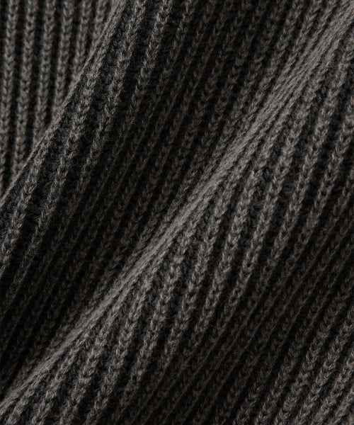 Vintage Damage V-Neck Loose Knit - CHARCOAL