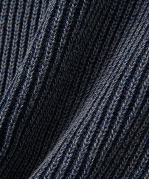 Vintage Damage V-Neck Loose Knit - NAVY
