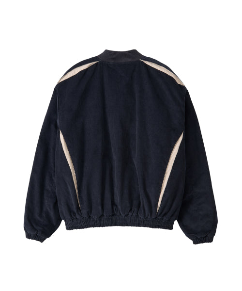 Corduroy Contrast Quilted Blouson - NAVY