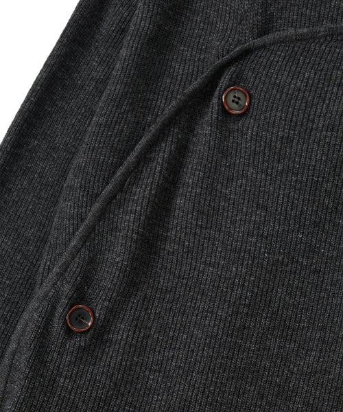 Drift Layer Merino Wool Button Knit - CHARCOAL