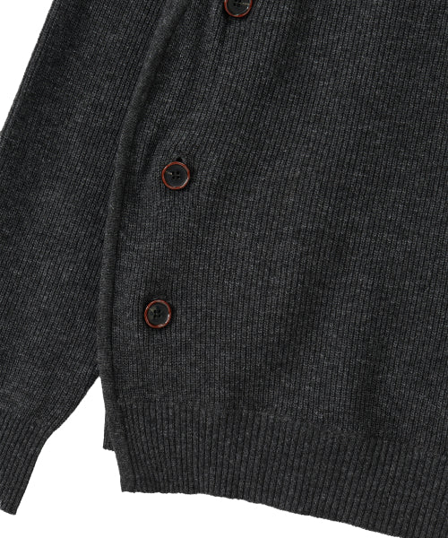Drift Layer Merino Wool Button Knit - CHARCOAL