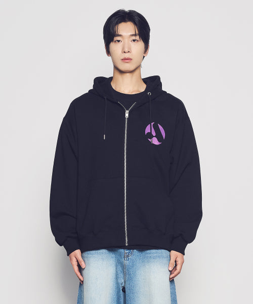 A SYMBOL CIRCLE NAPPING HOODIE ZIP UP (3COLOR)