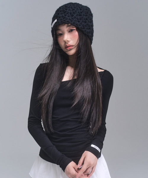 Lindsay Knit Beanie [BLACK]