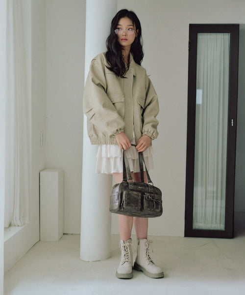 Annika Washing Leather Jacket [IVORY]