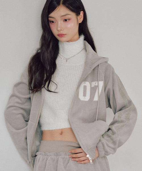 Chloe Beloa Hooded Zip-Up [LIGHT GREY]