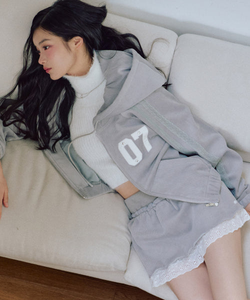 Chloe Beloa Hooded Zip-Up [LIGHT GREY]
