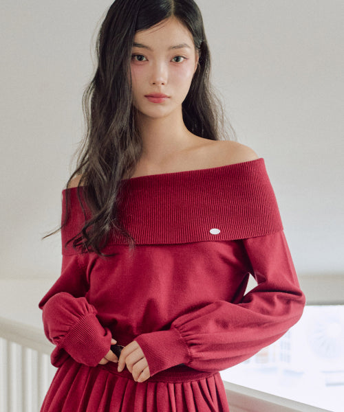 Vanessa Off-Shoulder Flare One-Piece [RED]
