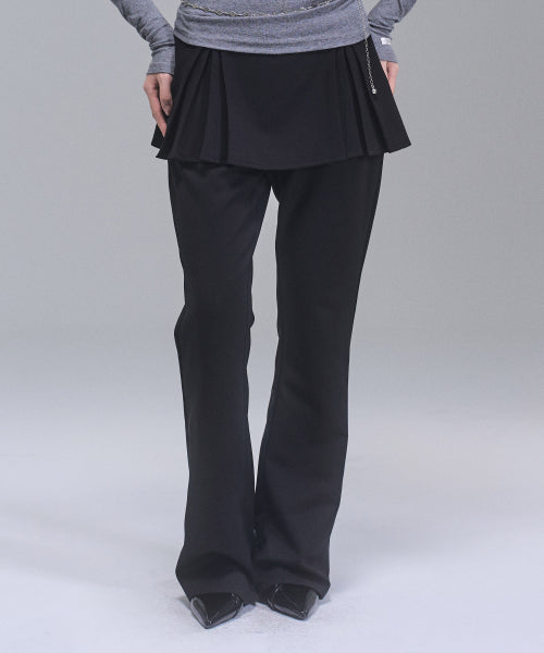 Darlene Layered Bootcut Pants [BLACK]