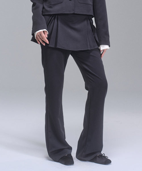 Darlene Layered Bootcut Pants [CHARCOAL]