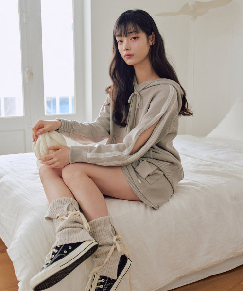Vanilla Knit Cargo Shorts [LIGHT GREY]