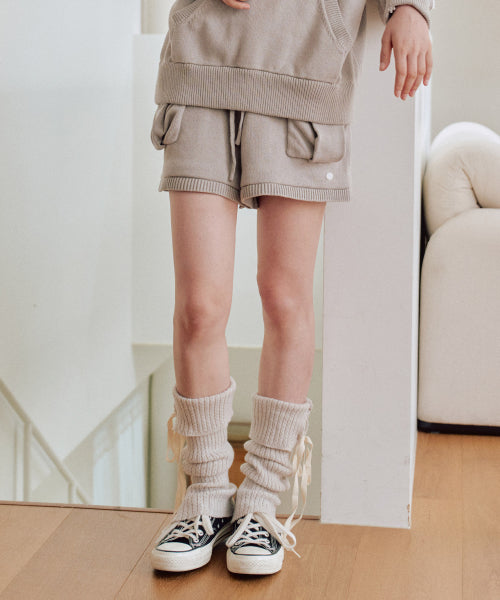 Vanilla Knit Cargo Shorts [LIGHT GREY]
