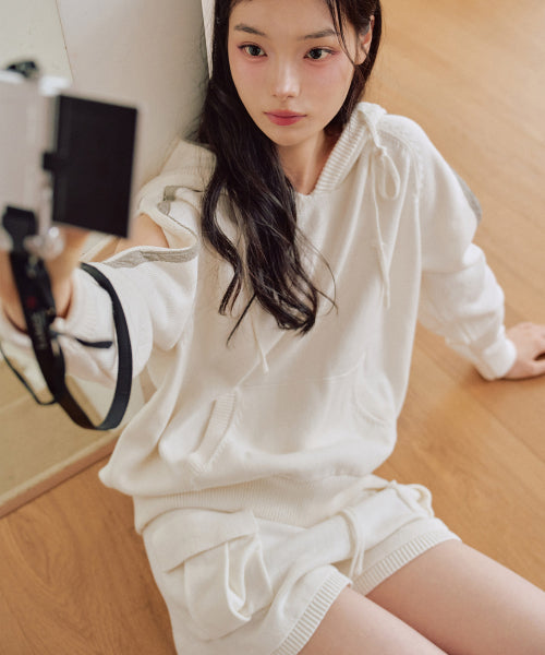 Vanilla Knit Cargo Shorts [IVORY]
